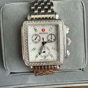 Michele Deco Diamond Watch – Stainless Steel